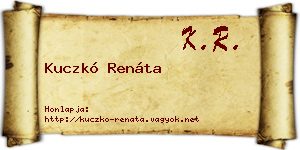 Kuczkó Renáta névjegykártya
